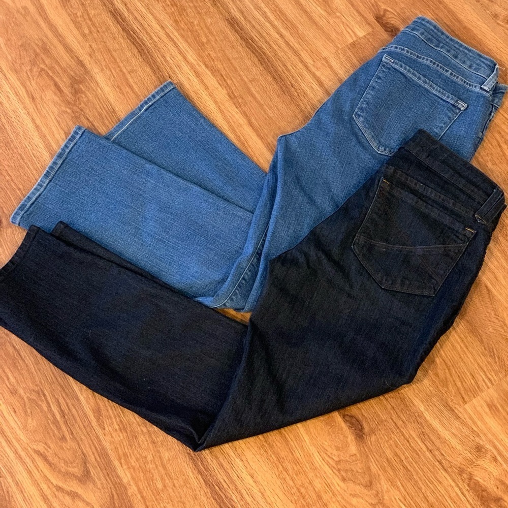 Not Your Daughters Jeans Size 8 Petite Straight Leg Lift Tuck Tech Lot Of 2 Pair